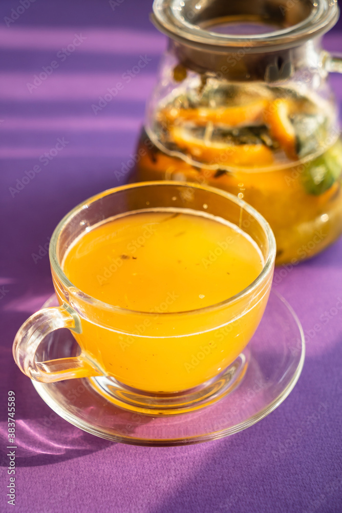 tea with sea buckthorn and orange tea with sea buckthorn and orange