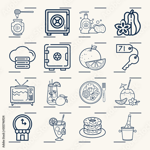 Fototapet Simple set of philosopher related lineal icons.