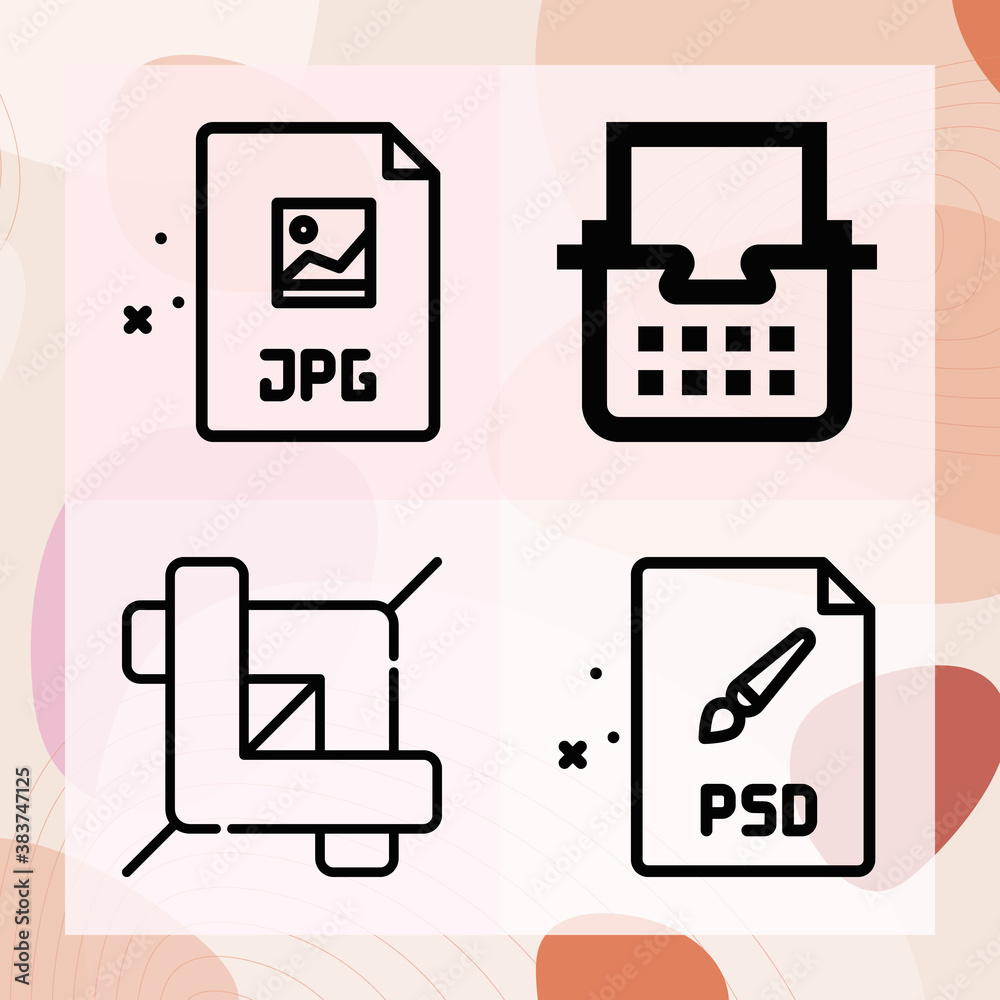 Simple set of tools folder related lineal icons