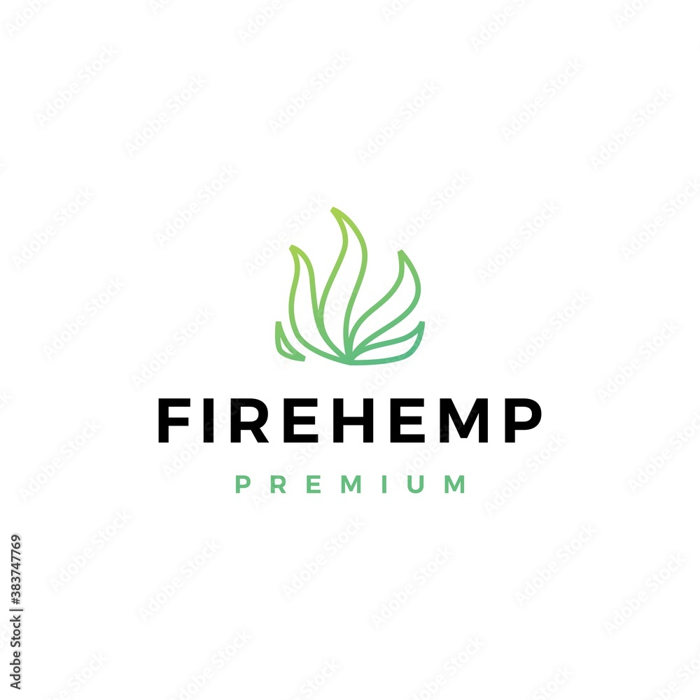 fire cannabis logo vector icon illustration