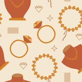 woman fashion jewelry seamless pattern background logo vector icon illustration