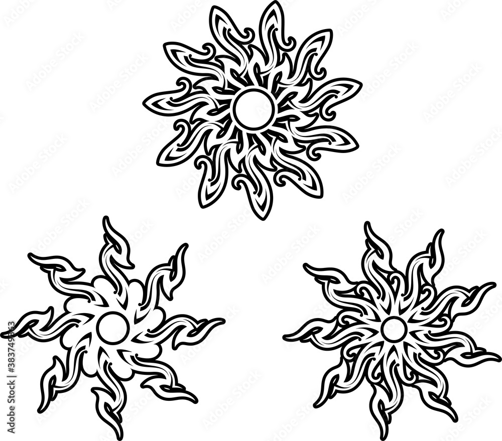 Fototapeta premium Tribal Tattoo Sun Design