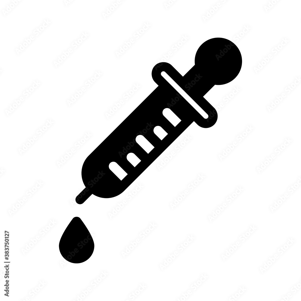 Eye Dropper, Medicine Pipette. Flat Vector Icon illustration. Simple black symbol on white background Eye Dropper, Medicine Pipette. Flat Vector Icon illustration. Simple black symbol on white background