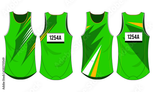 Singlet running sports design vector template