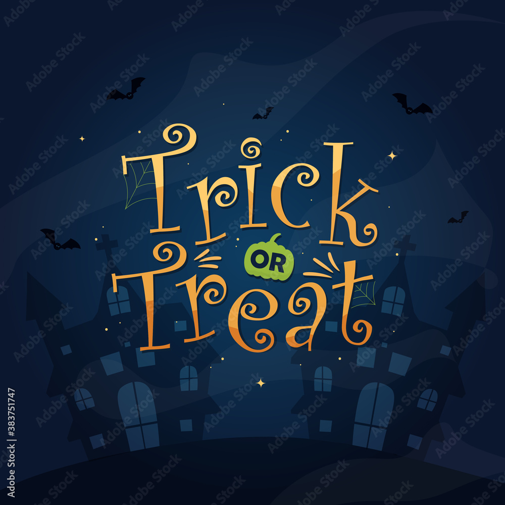 Trick or Treat vector design for Happy Halloween day celebration