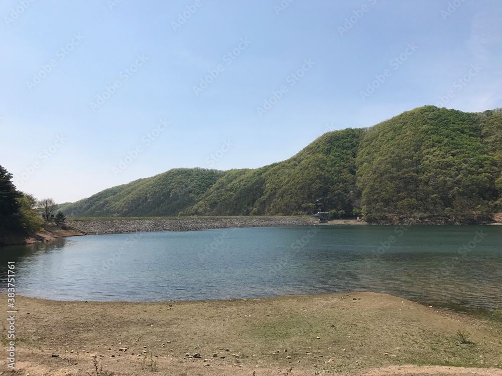 lake and mountains