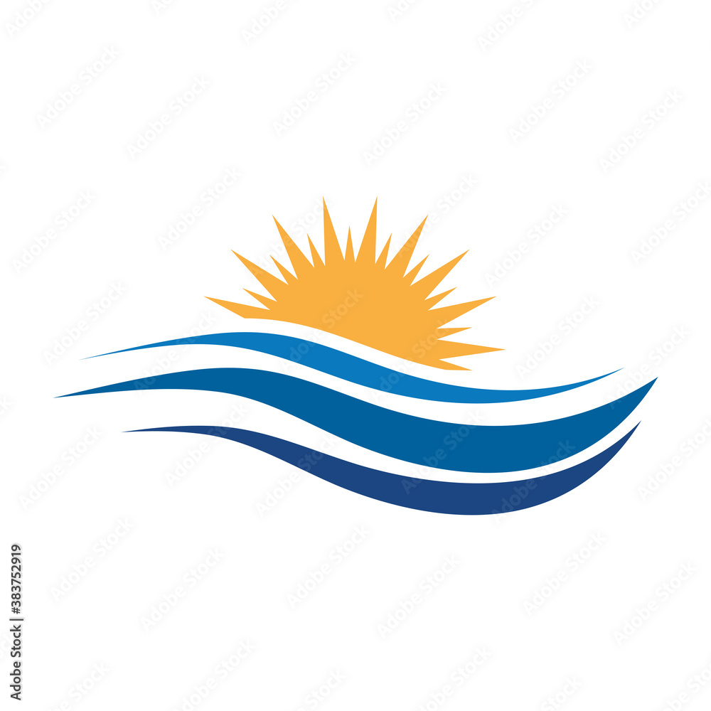 Obraz premium Waves Logo Template vector symbol