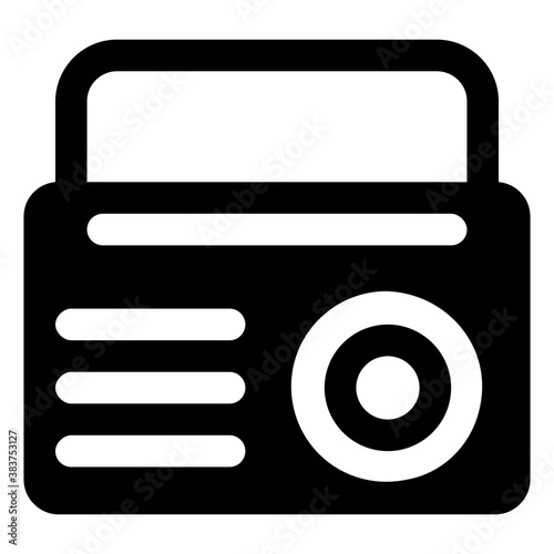 
A vintage audio tape having two speakers to listen music 
