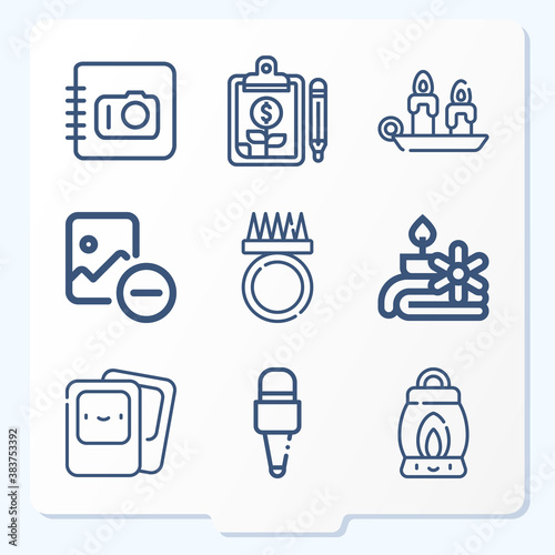 Simple set of 9 icons related to heterogeneous
