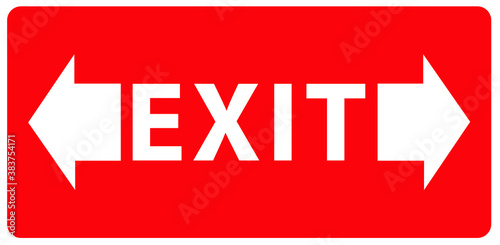 Social distancing concept for preventing coronavirus covid-19 with red exit sign. Vector illustration 