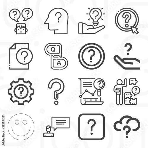 16 pack of contemplate  lineal web icons set