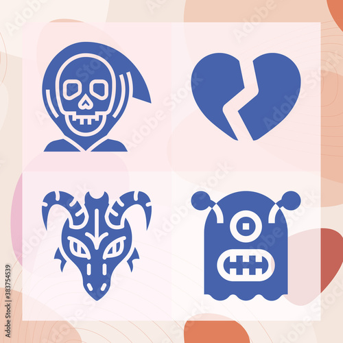 Simple set of anguish related filled icons