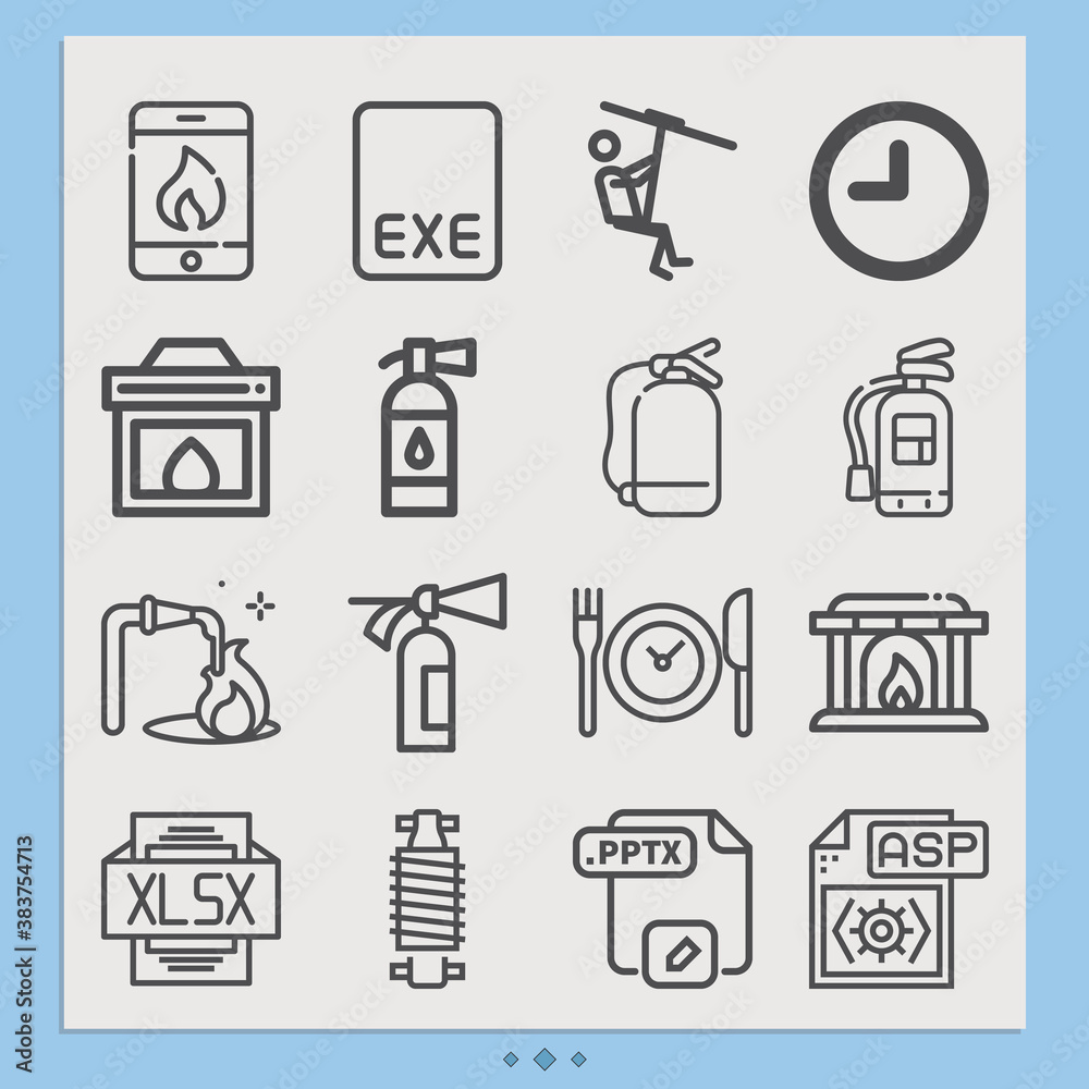 Simple set of wait related lineal icons. Simple set of wait related lineal icons.