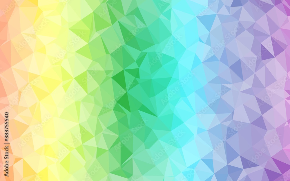 Light Multicolor, Rainbow vector shining triangular template.