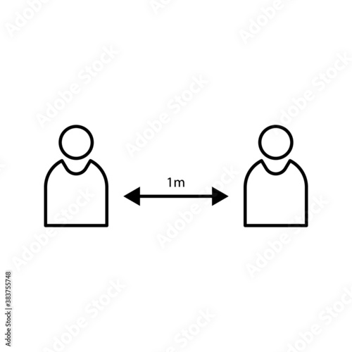 Keep the 1 meter distance icon. Coronovirus epidemic protective equipment sign vector illustration