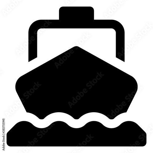 
Boat run by motor depicting motorboat 
