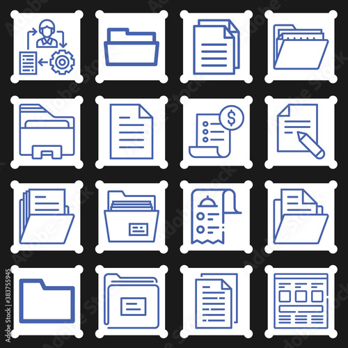 16 pack of auf  lineal web icons set
