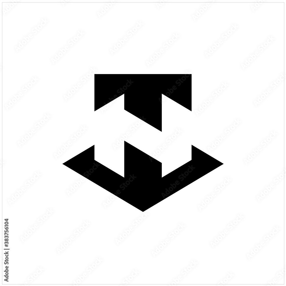 initial letter logo TN in anchor logo template
