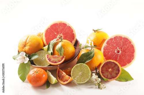 assorted of citrous fruit- lemon orange and grapefruit