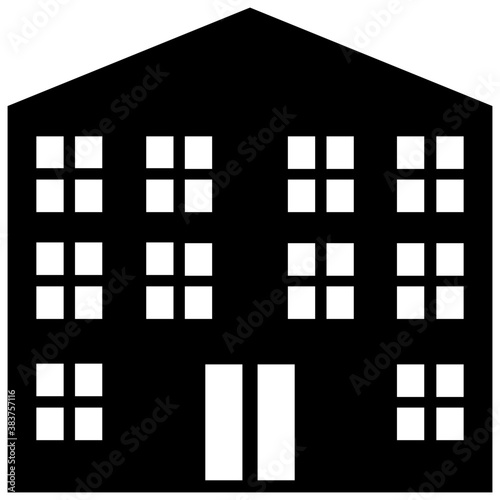 
Building architecture with a board, mall icon vector 
