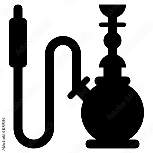 
Arabic hookah with pipe known as hubble bubble 
