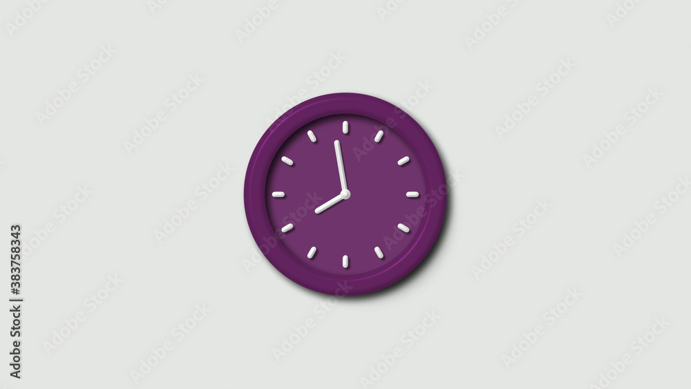 Amazing pink dark 3d wall clock isolated on white background,counting 3d wall clock Amazing pink dark 3d wall clock isolated on white background,counting 3d wall clock