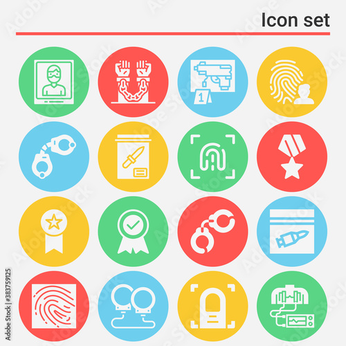 16 pack of conviction  filled web icons set