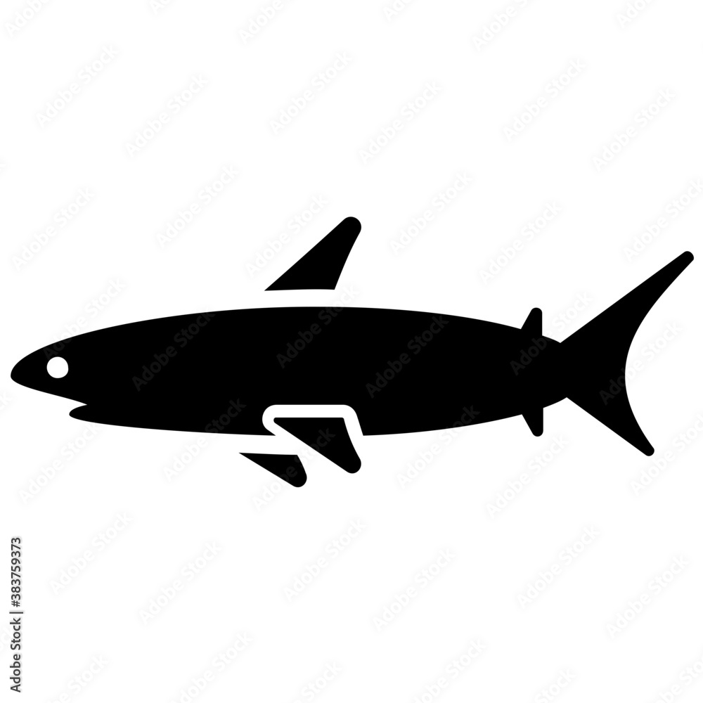 Fototapeta premium Fish solid icon, glyph design 