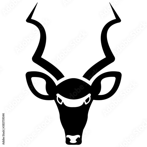 
Animal with horns, deer solid icon 
