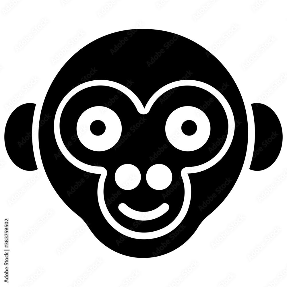 Monkey head solid icon
Monkey head solid icon