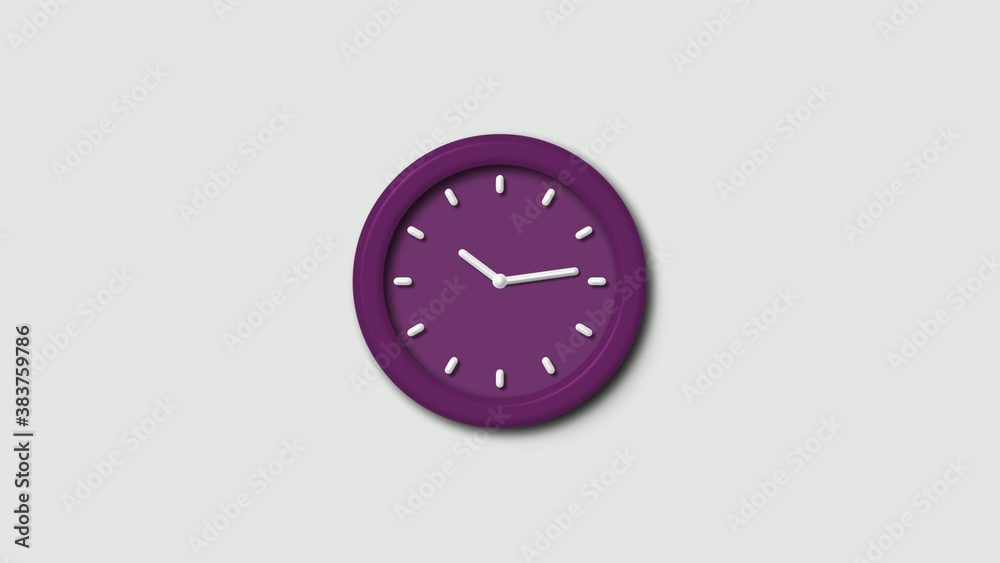 Amazing pink dark 3d wall clock isolated on white background,12 hours wall clock Amazing pink dark 3d wall clock isolated on white background,12 hours wall clock