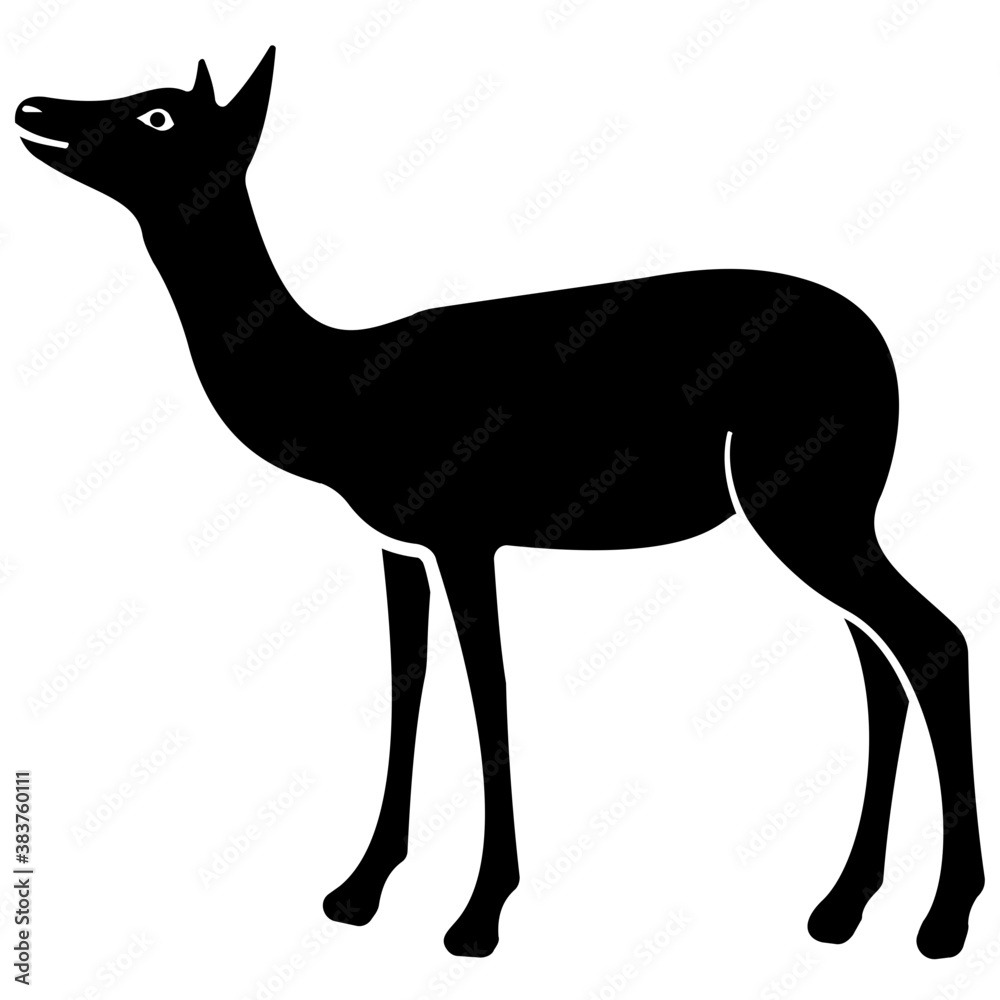 Fototapeta premium Animal with horns, deer solid icon