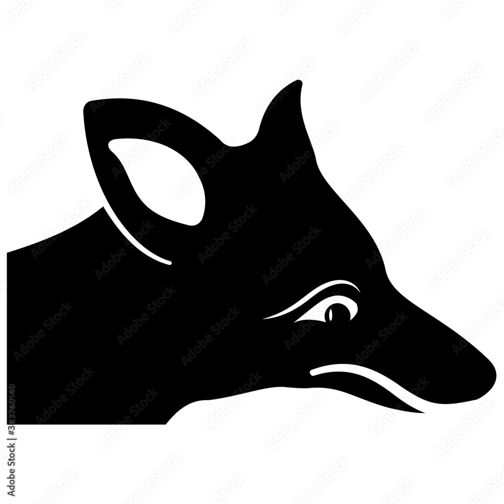 Fototapeta Wildlife animal, fox solid icon