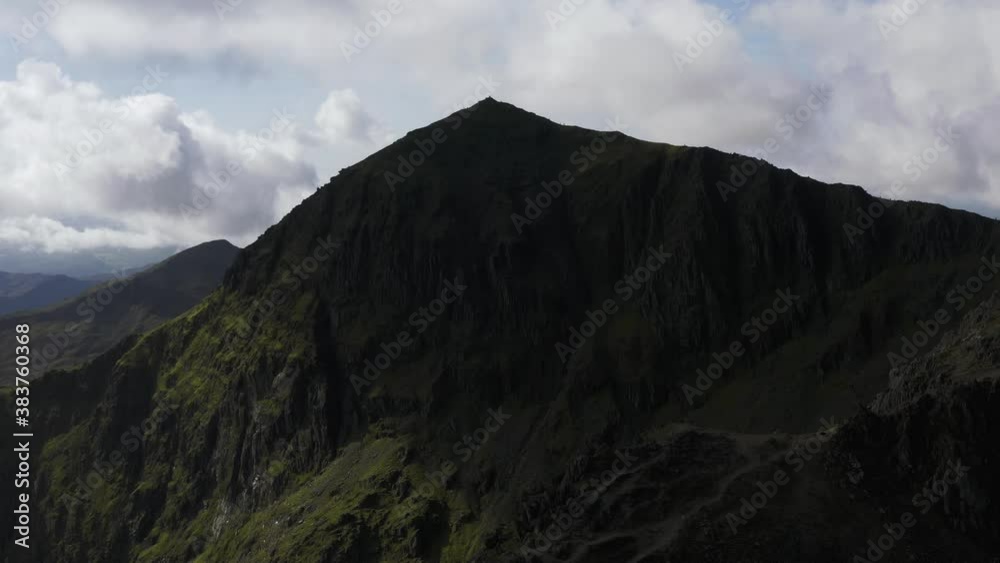 4K HDR aerial view of Snowdon and Crib Goch mountains 4K HDR aerial view of Snowdon and Crib Goch mountains