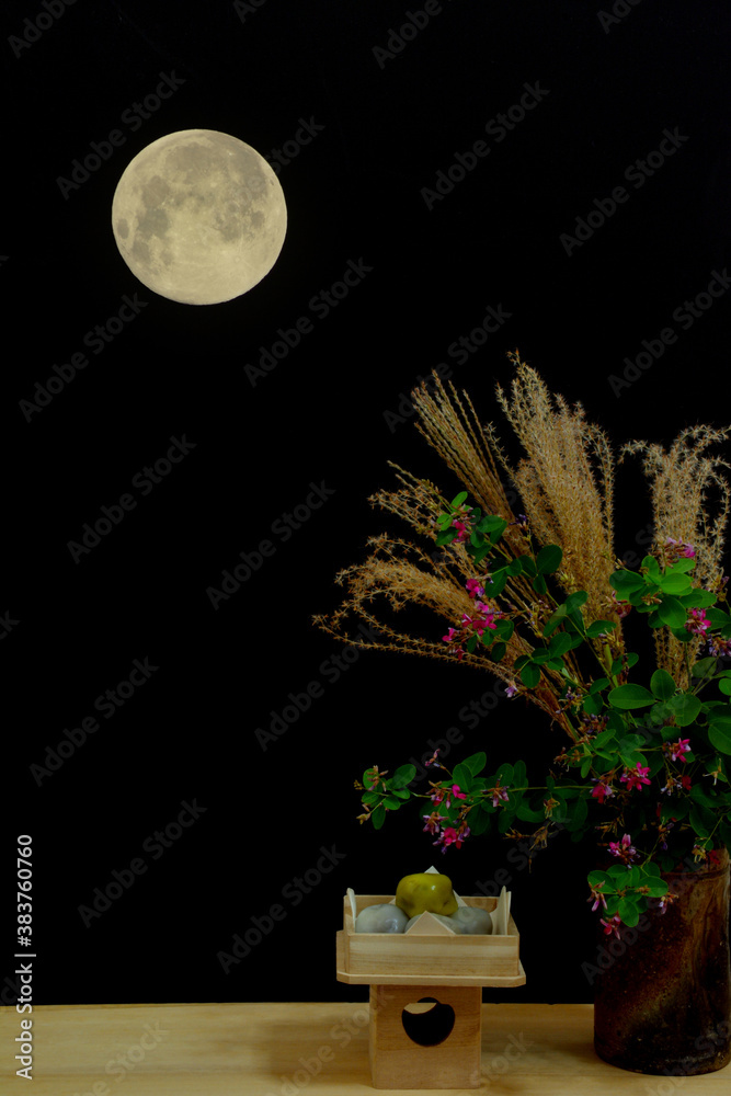 お月見 ススキ ハギの花 Stock Photo Adobe Stock