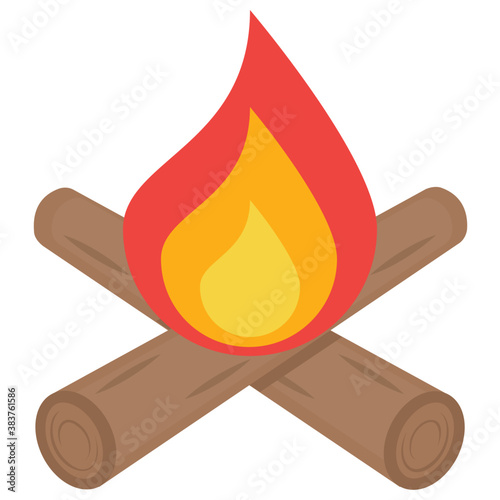 
A vintage fire flame system denoting campfire 
