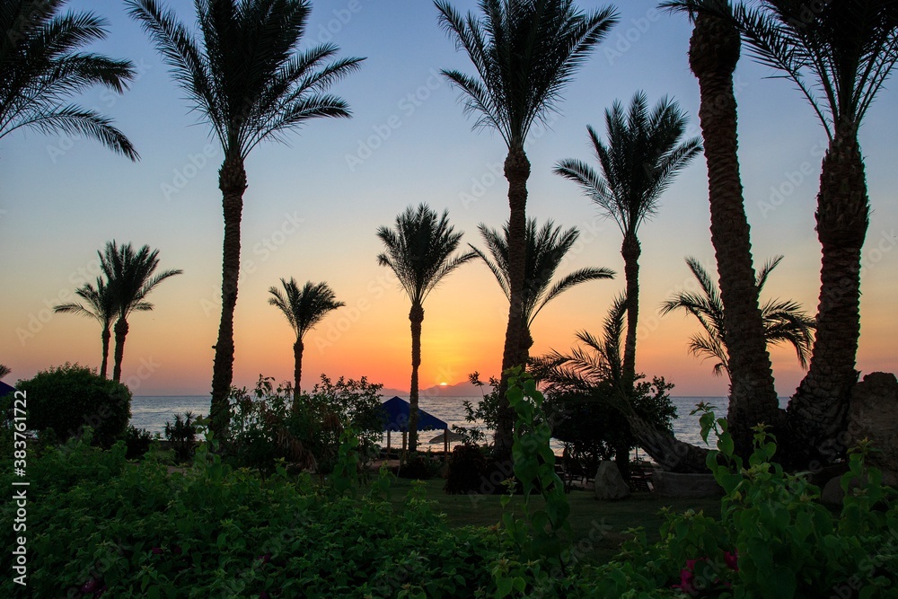 Sunrise over the Red sea on Sinai