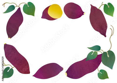 Hand-painted material illustration of sweet potato