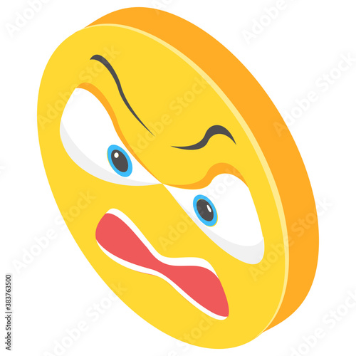 
Emoji isometric design for expression of feelings
