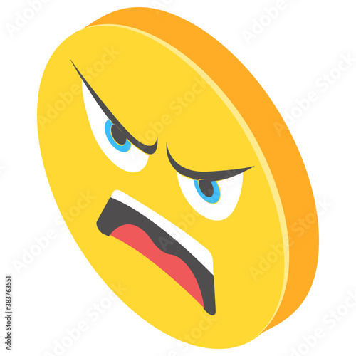 
Emoji isometric design for expression of feelings
