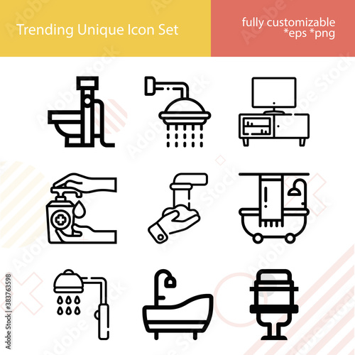 Simple set of descent related lineal icons.