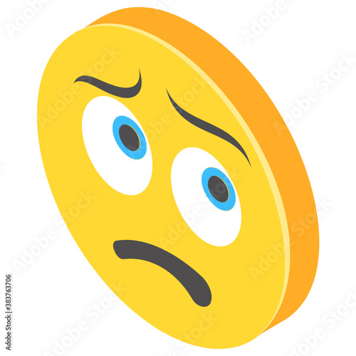 
Emoji isometric design for expression of feelings
