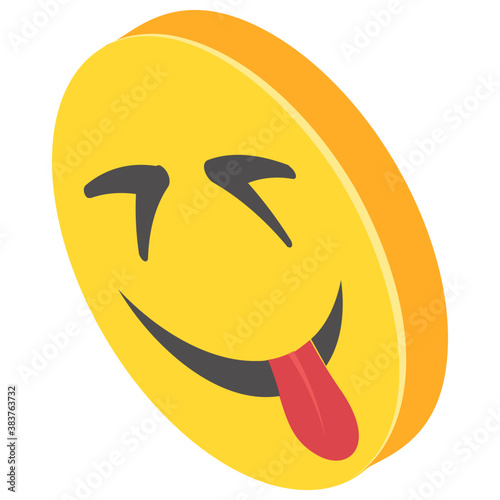 
Emoji isometric design for expression of feelings

