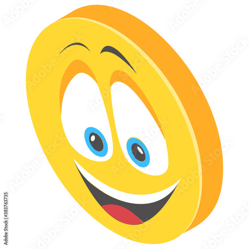 
Emoji isometric design for expression of feelings
