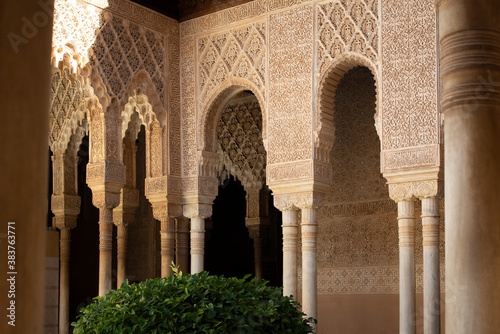 Architecture detail of the Alhambra palace, Granada, Spain