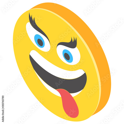 
Emoji isometric design for expression of feelings

