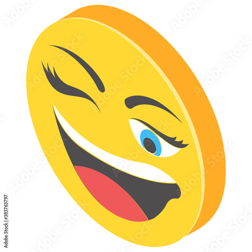
Emoji isometric design for expression of feelings
