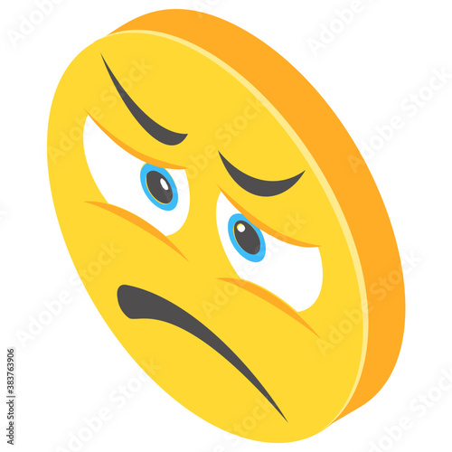 
Emoji isometric design for expression of feelings
