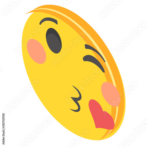 
Emoji isometric design for expression of feelings
