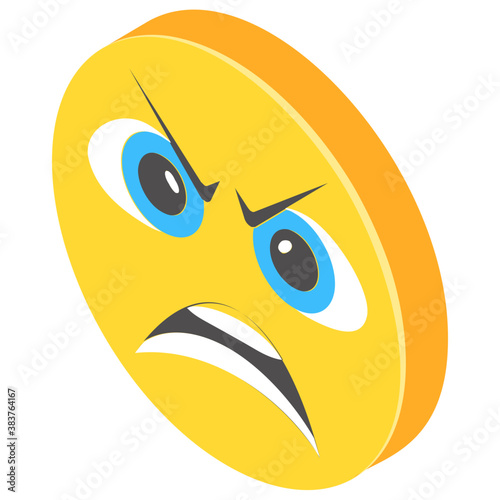 
Emoji isometric design for expression of feelings
